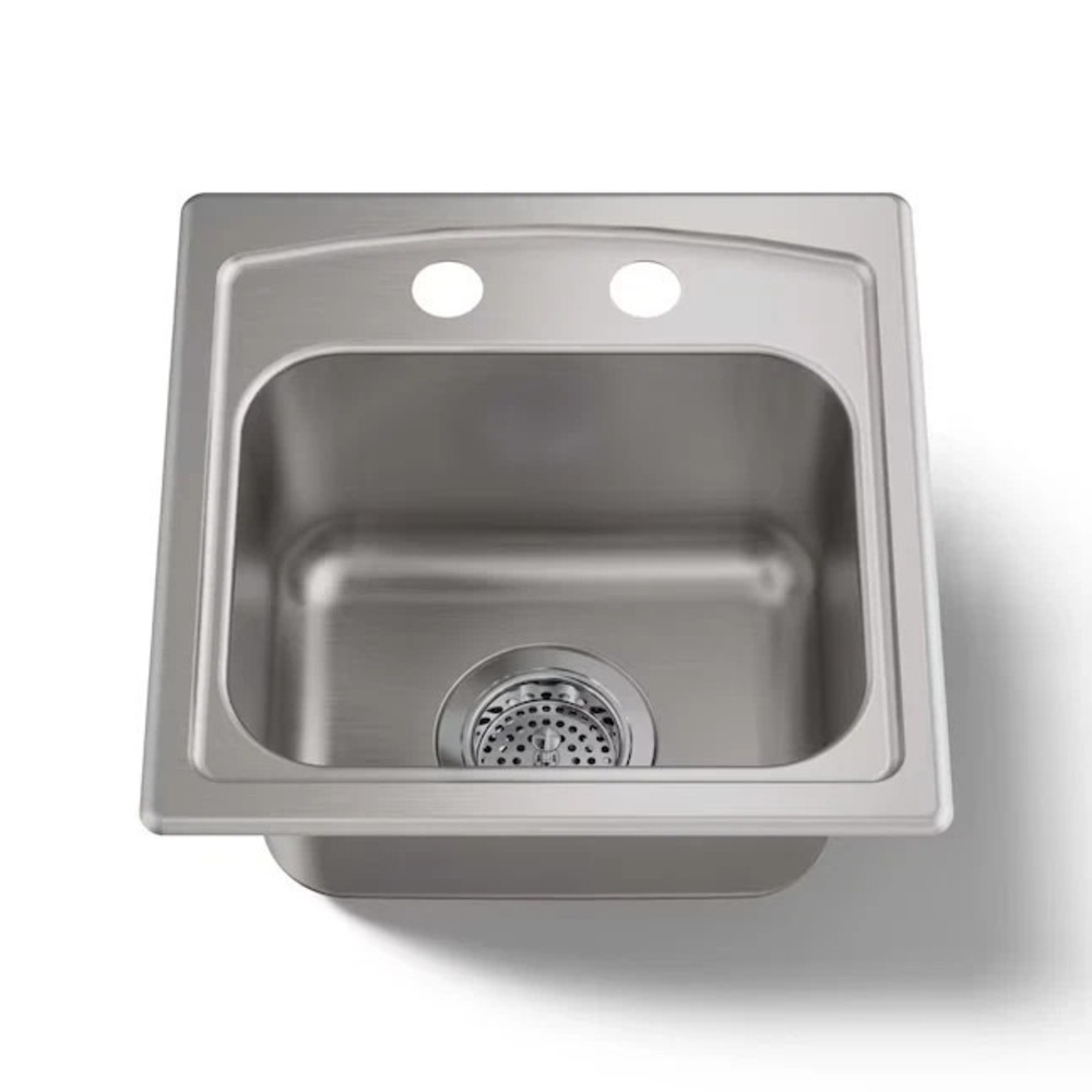 KOHLER Toccata 15" x 15" x 7.5" Stainless Steel Bar Sink 2-Hole R3349 NEW IN BOX